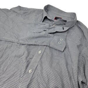 UNTUCKit Men's Button Up Dress Shirt Size XXL Gray Blue Plaid Long‎ Sleeve